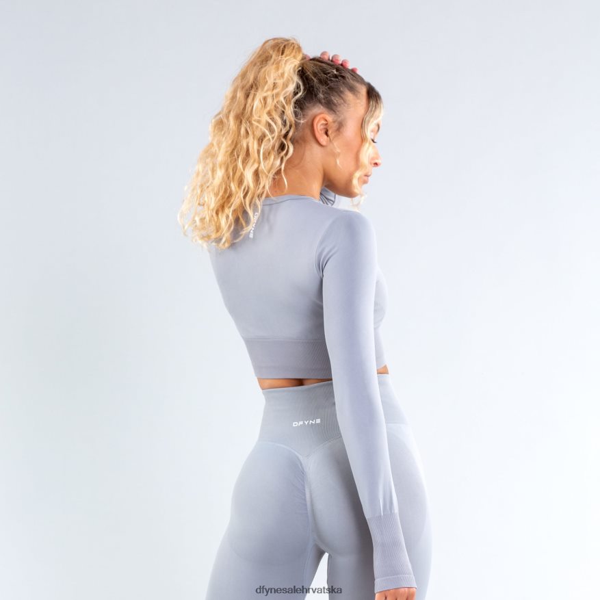 odjeća Dfyne dinamičan skraćeni top svijetlo kameno siva 664024119