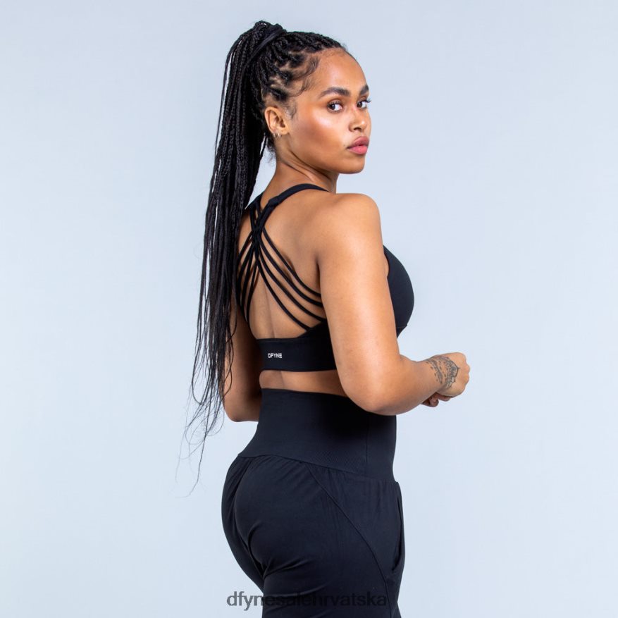 vrhovi Dfyne podrijetlo sportski grudnjak srednje podrške mat crna 664024117