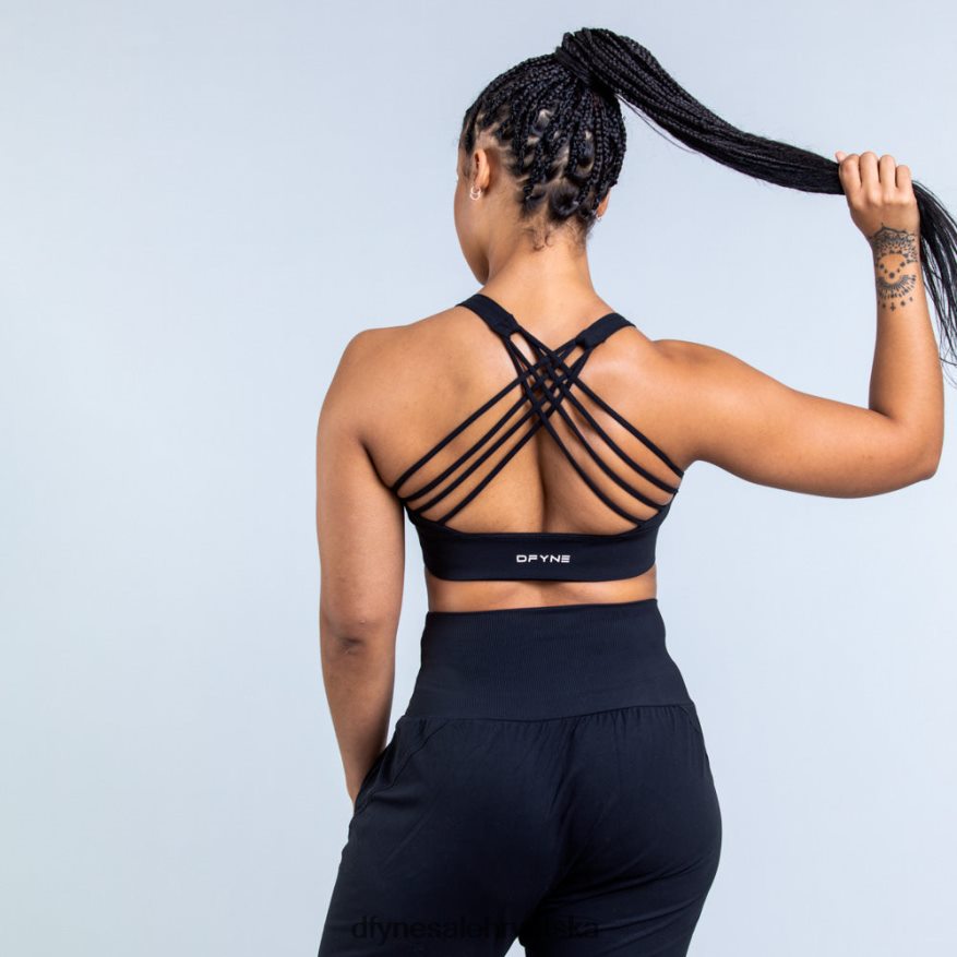 vrhovi Dfyne podrijetlo sportski grudnjak srednje podrške mat crna 664024117