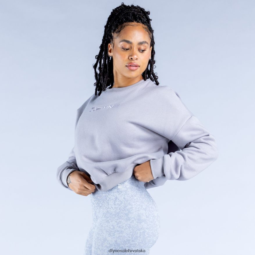vrhovi Dfyne luksuzni revive crop pulover 2 kameno siva 66402434