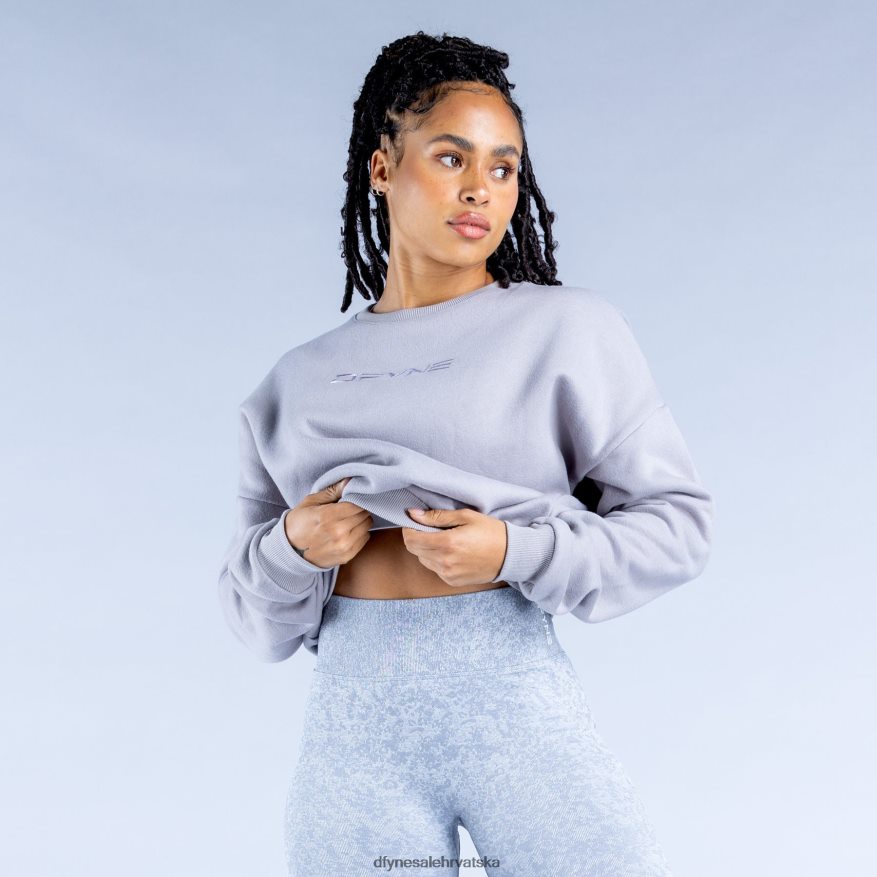 vrhovi Dfyne luksuzni revive crop pulover 2 kameno siva 66402434